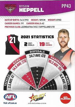 2022 Select AFL Footy Stars - Common Parallel - Purple #PP43 Dyson Heppell Back
